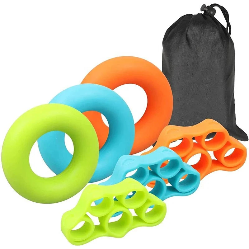 6pcs Silicone Hand Grip Strengthener Finger Exerciser Trainer Resistance Bands for Arthritis Carpal Tunnel  Fitness Accessories