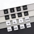 In Stock Black Size Tags XS S M L XL XXL White Woven Size Labels for Clothing