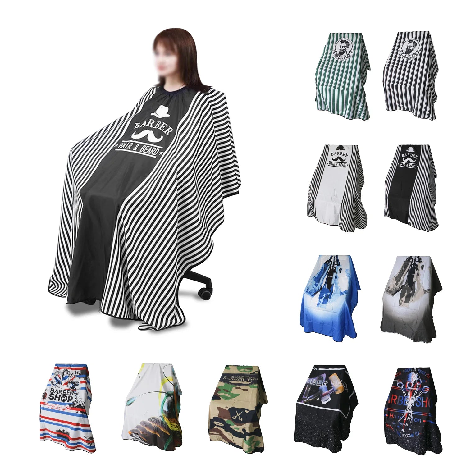 MJ Haircut Barber Cape for Men Professional Salon Cape with Snap Closures Hairdresser Large Waterproof Cape for Adults
