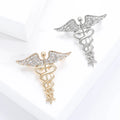 Wholesale Crystal Rhinestone Wing Snake Brooch Badge for Doctor Medical Brooch Nurse Coat Decoration Pins(KBL144)