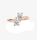 925 Sterling Silver Fine Gold Plated Pear Diamond Ring Luxury Custom Women's Wedding Jewelry Band White CZ Accents