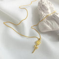 HOVANCI Trendy Gold Plated Rose Shape 925 Sterling Silver Necklaces Charm Birth Month Flower Earrings Necklace for Women