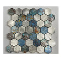 Aluminium Mosaic Tile Print Hexagon Wall Decoration Metal Mosaic Tile Mosaico Bath Echo aluminium Metal Mosaic Tiles