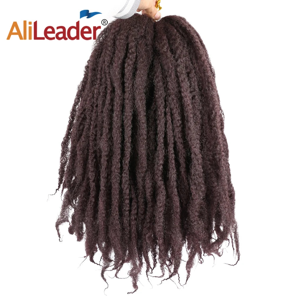 Wholesale Fluffy Marley Hair Crochet Braids Synthetic Hair Extensions 18 Inch Afro Kinky Curly Twist Marley Braiding Hair