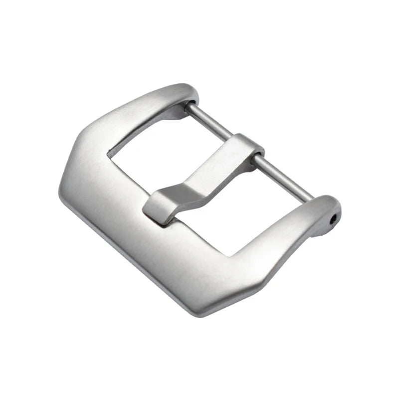 Vacuum PVD Finish Matte Silver Watch Strap Band Replacement Clasp Screw Pin Buckle