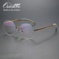 High Quality Men Round Screwless Optical Frame Manufacturers Designer Titanium Eyeglasses for Men Vision Eye Glasses Printed Len
