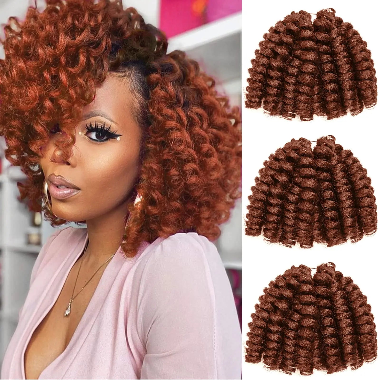 Hot Selling High Temperature Fiber 8inch 85g Pre-looped Jumpy Wand Curl Super Soft Lightweight Crochet Braid Twist