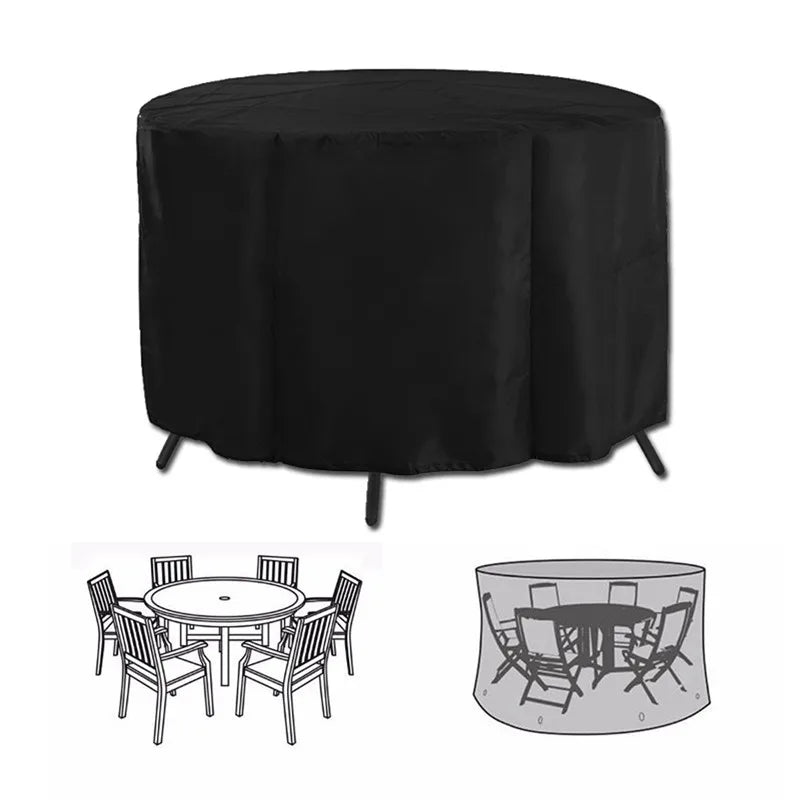 Factory Price Furniture Cover Round Waterproof Table Chair Set Outdoor Garden Patio Large Household Multifunction Dust Cover