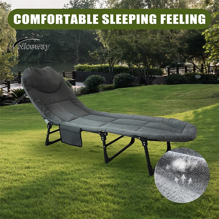 Factory Outdoor Strong Frame Ultralight Folding Single Folding Bed Camping Guest Folding Camping Bed