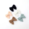Waffle Fabric Nice Baby Bow 6cm Long HairPin Bowknot Mini Hair Bow for Baby Toddlers Teens Kids