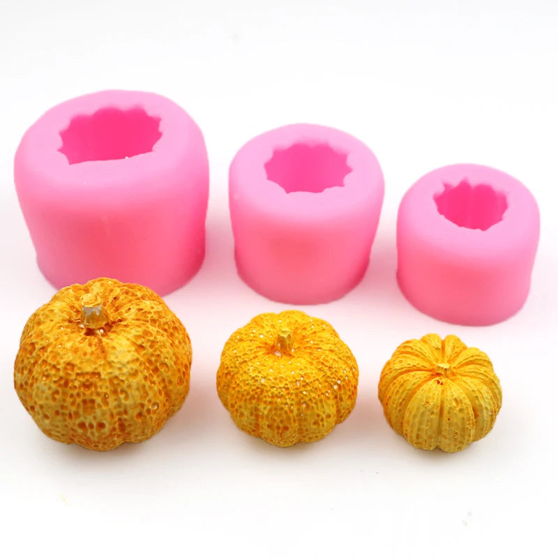 XGY-96 Silicone Chocolate Mold with Large Medium Small Pumpkin Silicone Sugar Lace Mould 3D Fondant Mermaid Tail Cake Mold