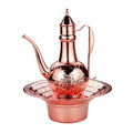 Arabic Luxury Style  Stainless Steel Golden Color  Washing Kettle with Tray Muslim Hand Washing Use Washing Set