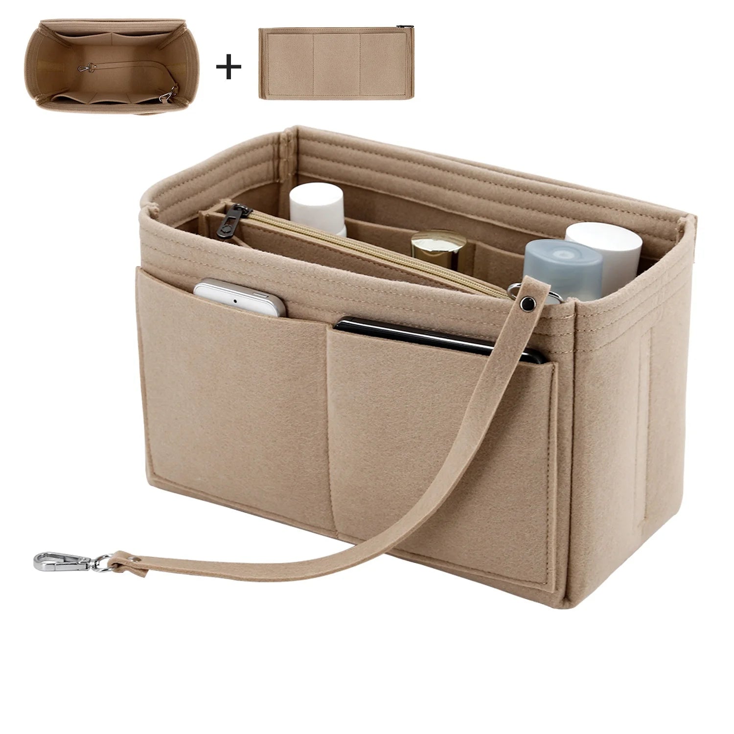 Felt  Purse Organizer Insert Purse Hand Bag Organizer Bag in Bag Organizer Fits Speedy Neverfull with Inner Pocket