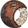 Eco-Friendly Basswood Wooden Perpetual Calendar Wall Decor Rotating Cross-Border Calendar Table Craft Ornament with Engraving