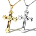 Trendy Simple Couple Cross Pendant Necklace Gold Silver Jesus Religious Lover Jewelry for Male Prayer Fine Pendants Charms