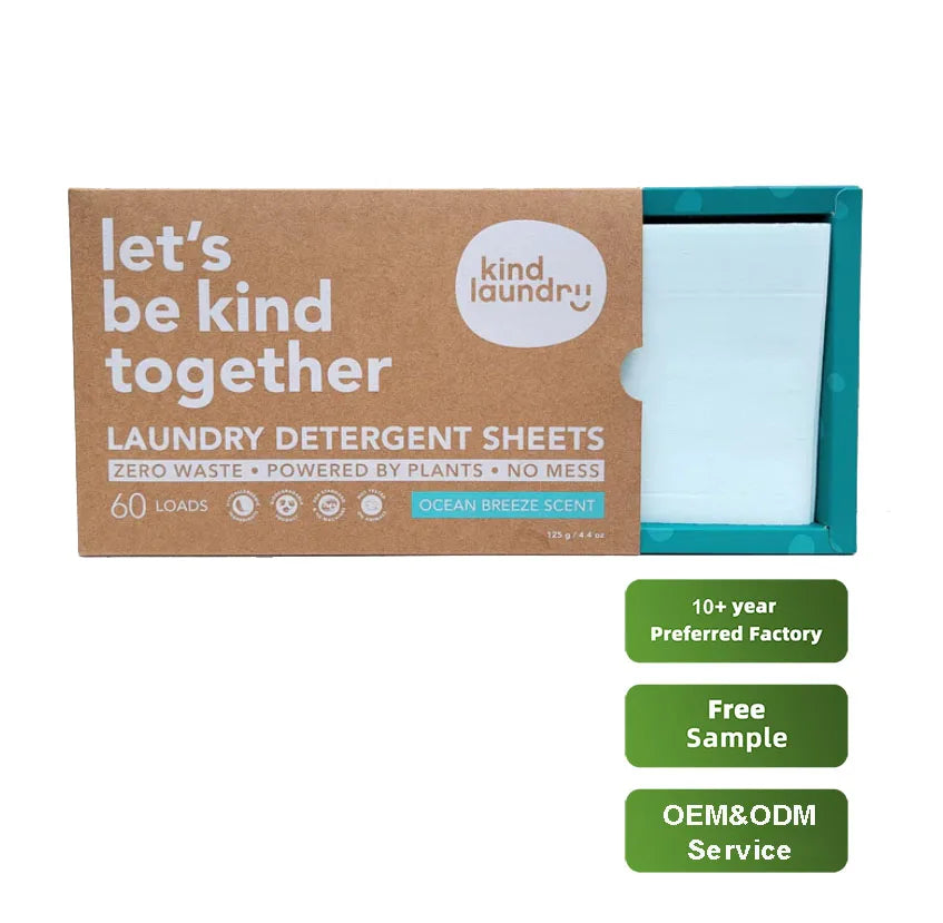 Factory Price Wholesale Custom Packing Eco Friendly Solid Biodegradable Clothes Washing Sheets Travel Camping Detergent Sheet