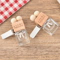 8ml Gift car air outlet Square wooden Hang rope cover Diffuser car perfume bottle/essential oil bottle with wooden cap