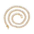 BC119 Fashion Tennis Chain Iced Out Brass Prong Setting CZ Necklace Cubic Zircon Jewelry Bling Bling