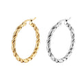 Wholesale Stainless Steel Twist Hoop 3cm Earring Gold Plated Earrings Jewelry for Women China Manufacturer Factory Supplier