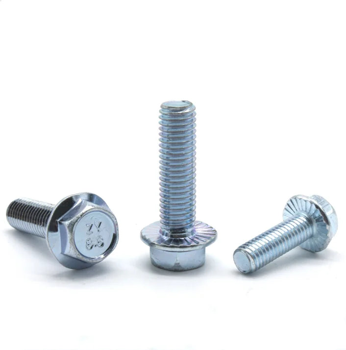 M3 M12 Flanged Hex Bolt High Quality Steel/Galvanized Carbon Zinc Plated Finish Various Lengths-40mm 50mm 80mm 100mm