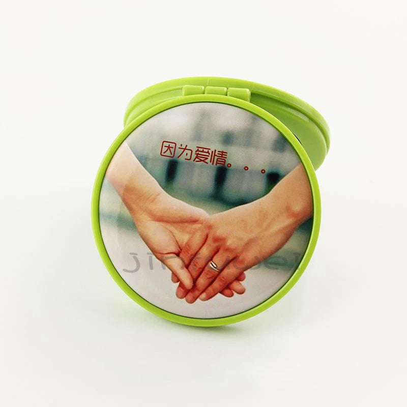 58MM /75MM Blank Plastic Compact Mirror Button Folding Mirror Badge Material
