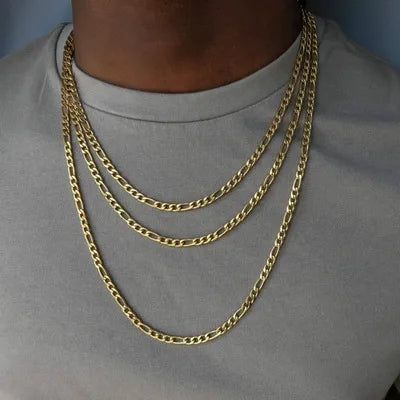 SC Hot Selling Vintage Hip Hop Necklace Creative Minimalist Gold Plated Necklace Various Lengths Cuban Chain Necklace for Men