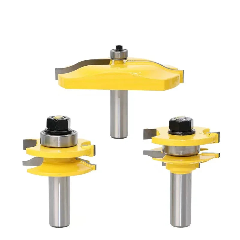 CHENGZHEN Stile and Rail CNC Router Bit 2pcs Set - High Precision 0.005mm RoHS Certified Woodworking Tool