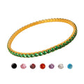 Women Trendy Gift Waterproof Stainless Steel 18k Gold Plated Elastic Adjustable Zircon Tennis Chain Bracelets
