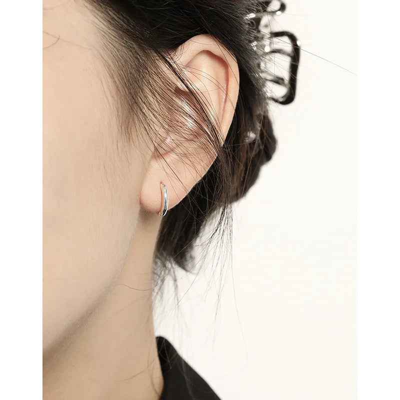 VIANRLA 7mm Huggie Hoop Earrings 925 Sterling Silver Dainty Everyday Simple Hoops