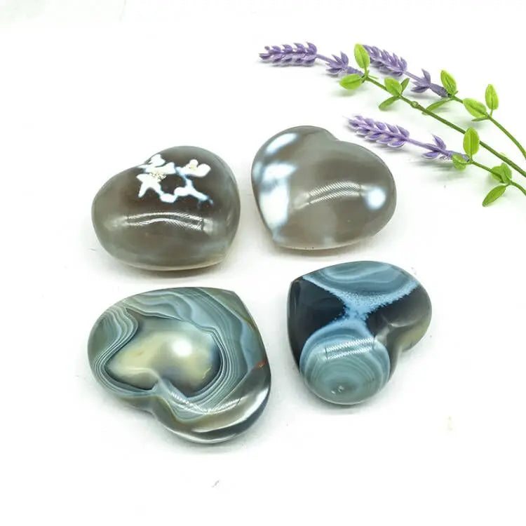 Wholesale  Natural Crystal Orca Agate Heart Hand Made Crystal Hearts Crystal Crafts for Decoration and Gifts