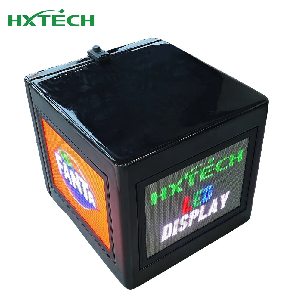 HXTECH 3-Side LED Delivery Box for Motorcycle Pizza Delivery Scooter with 2.5mm 4.1mm Pixel Pitch OEM Supply Bikes Advertising