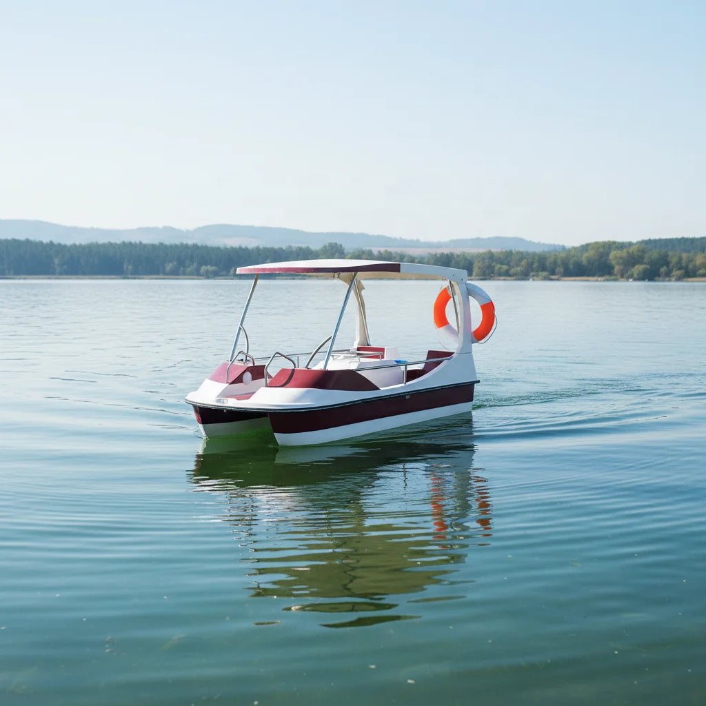 Water Sports Tricycle Used Swan Water Bike Fiberglass Duck Pedal Boat for Sale Australia Pedal Powered Boat 4 Seats Propeller MegaBDM