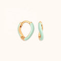 LOZRUNVE 18k Gold Plated Dainty Neon Enamel Wave Huggie Earring Silver 925 Custom