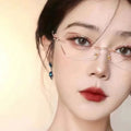 Elegant Presbyopia Frameless Cut Edge HD Anti-blue Light Middle-aged and Elderly Fashion Female Reading Glasses