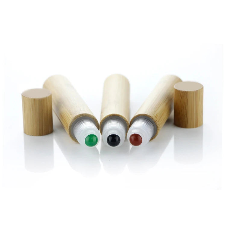 DIY Hot Sale Factory Direct Bamboo Roller Bottles Essential Oil with Top 10ml 18mm Bottle Supplier Dropper Glass Amber Folk Crafts