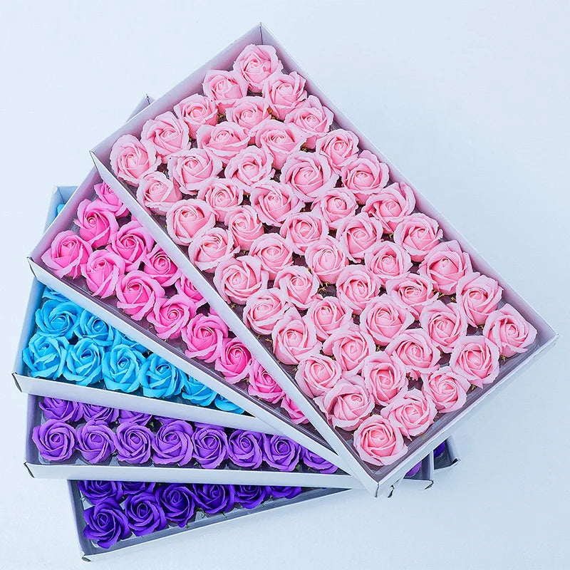 Three Rose Soap Flower Flower Head Simulation Spray Roses Valentine's Day Flowers Are 3 Layers of Soap BaseThree Rose Champagne