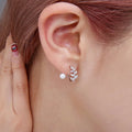 Factory Wholesale 925 Silver Leave Pearl Stud Earrings for Women Elegant Wedding Jewelry Earrings