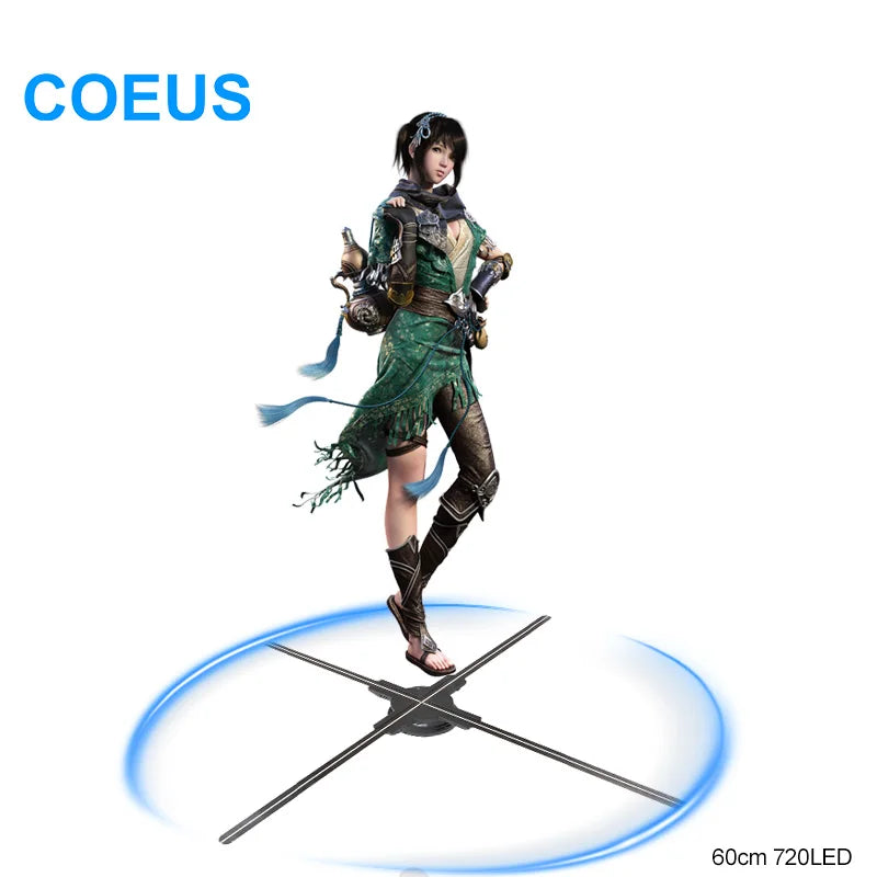 COEUS 4 Blades LED Display 60cm 720 LED Fast Splicing Billboard 3D Hologram Fan New 60cm 720 LED Fast Advertising Equipment