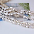 11-12mm White Baroque Loose Freshwater Pearl Strand Natural Color for Jewelry & Jewelry Making Wholesale