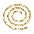 Trendy Custom Stainless Steel Chain Jewelry 18K Gold Plated Figaro Link Chain Necklace for Men Women Wholesale MSC-0008