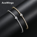 BB232 Women Heart Stone Bracelets 2.0MM Brass Cubic Zircon Tennis Chain Bracelets