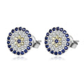 Dylam NO MOQ Eyerings Jewelry Earring Silver 925 Sterling Stud Zircon 18K Gold Plated Blue Small Turkish Eye Earrings