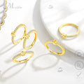 Merryshine Ajustable Anillo Plata 925 Sterling Silver 18k Cubic Zirconia Gold Alphabet Initial Letter Ring for Men