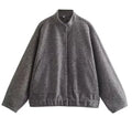 New Arrivals 2023 Women Winter Autumn Big Pocket Jacket Mock Neck Blends Jacket and Coat