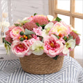 Wholesale Handmade Artificial Bride Flower Bouquet Real Touch Silk Rose Use for Wedding Christmas Easter Decoration