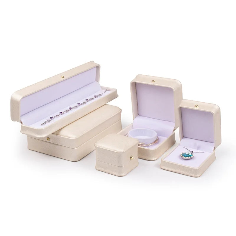 2023 New Arrival Luxury Custom Pu Leather Jewelry Gift Box Cross Pattern Bracelet Ring Necklace Jewelry Packaging Gift Box