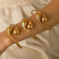 Nabest Fashion Stainless Steel Bangle Bracelet Open Tear Drop Bangles 18k Gold Plated Jewelry for Women