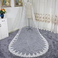 Hot Sale  New White Lace Veil Manufacturer 3m Wedding Dress Headdress Bridal Headwear Cathedral Bridal Veil