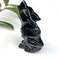 Hot Sale Wholesale Black Obsidian Wolf Crystal Cravings Craved Yooperlite Wolf animal Healing Energy Stone for Gift