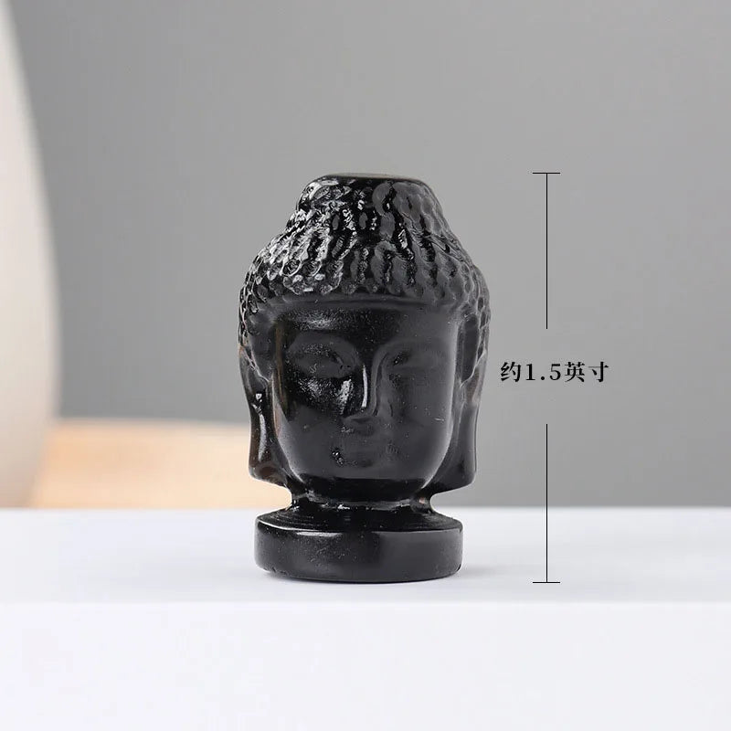 HZ Home Decoration Wholesale Quartz Obsidian Buddha Head Natural Stone Souvenir Crystal Healing Stone Crafts
